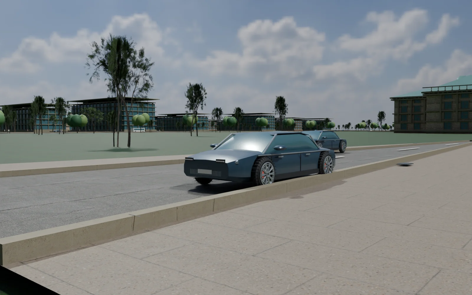 Detail at the scale of a vehicle — actual NeoBharat Blender model, exterior design study